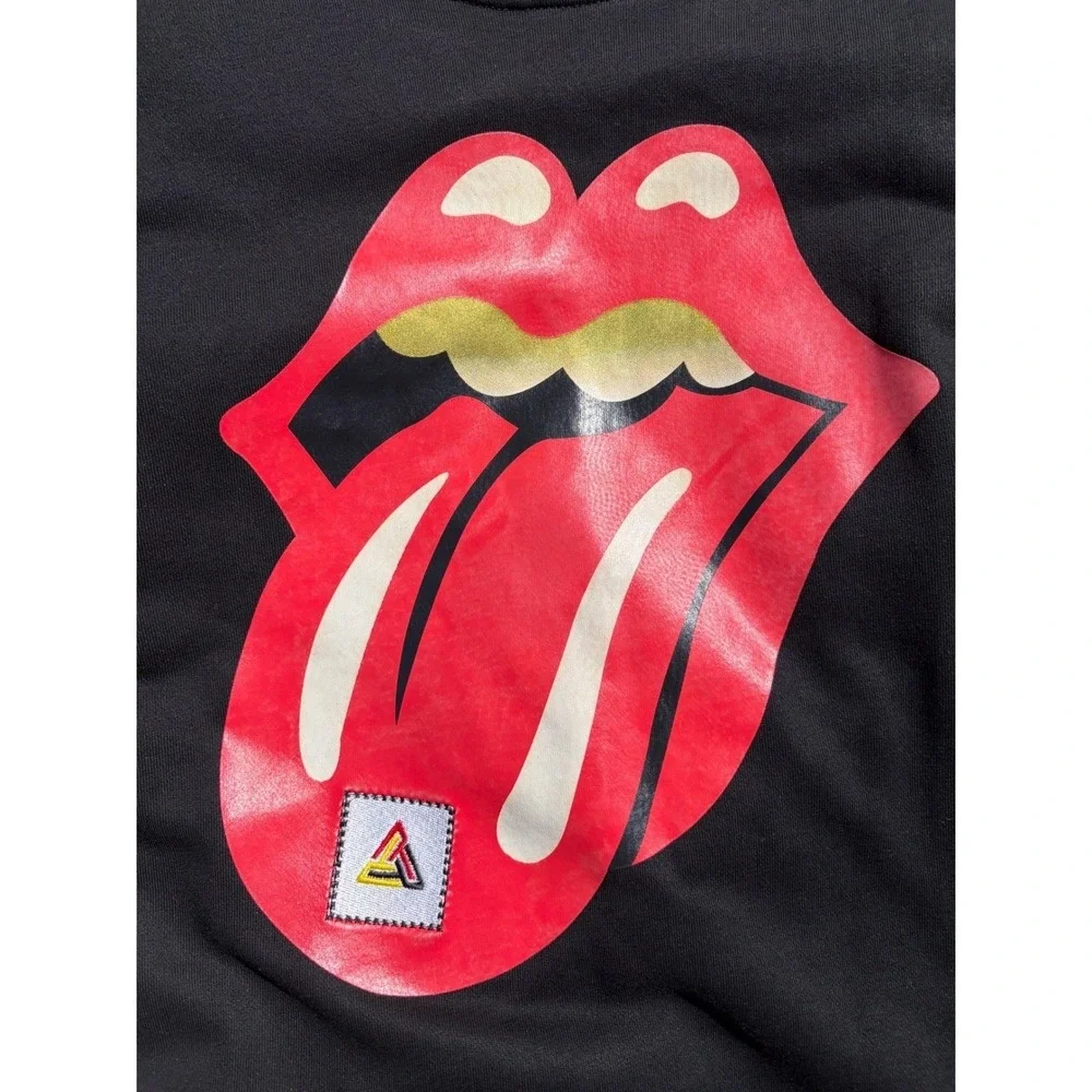 Black Pyramid Mens Rolling Stones Mustache Graphic‎ Sweatshirt Black Medium